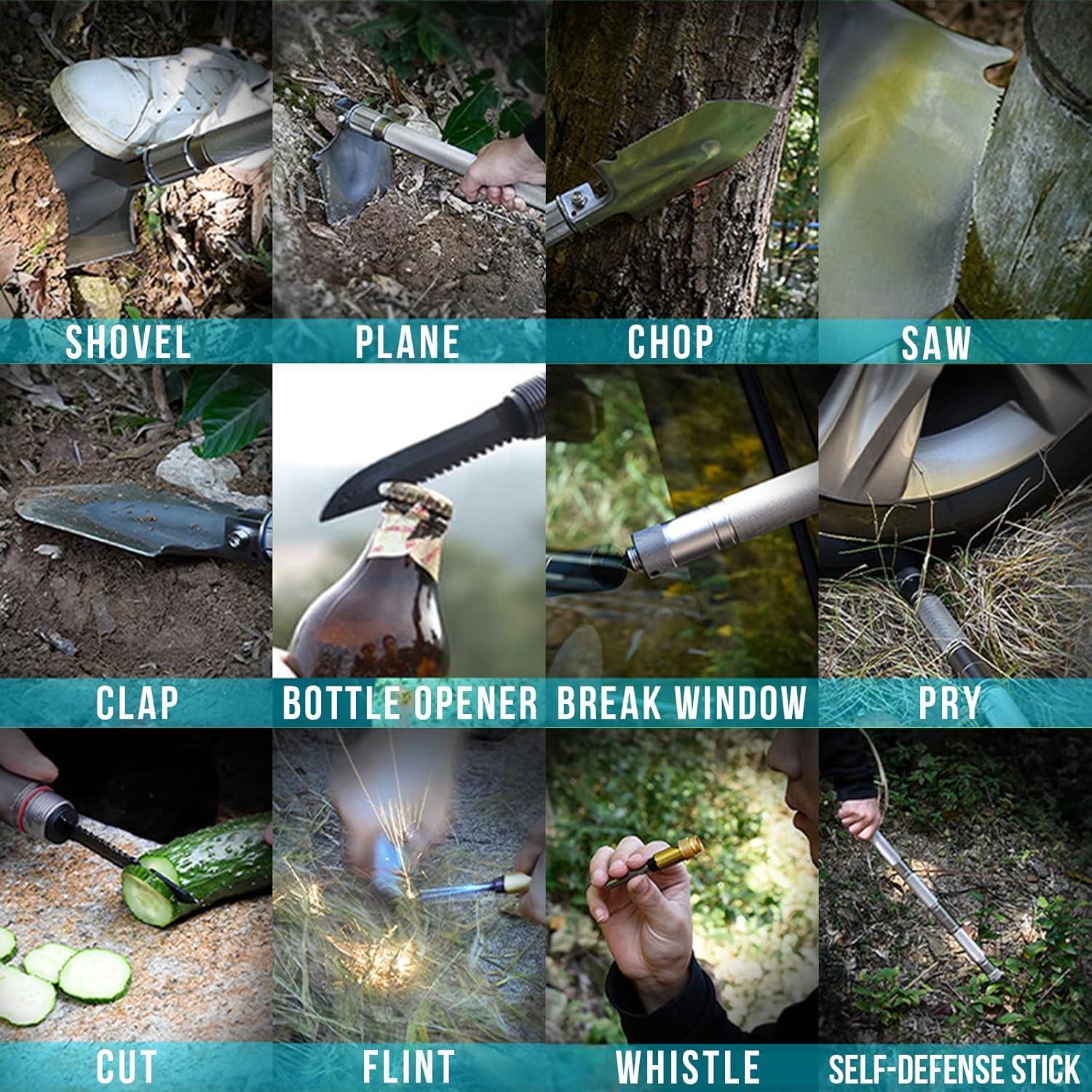 Pala de Supervivencia Multiherramienta 14-en-1 Airctiy - Plegable Táctica