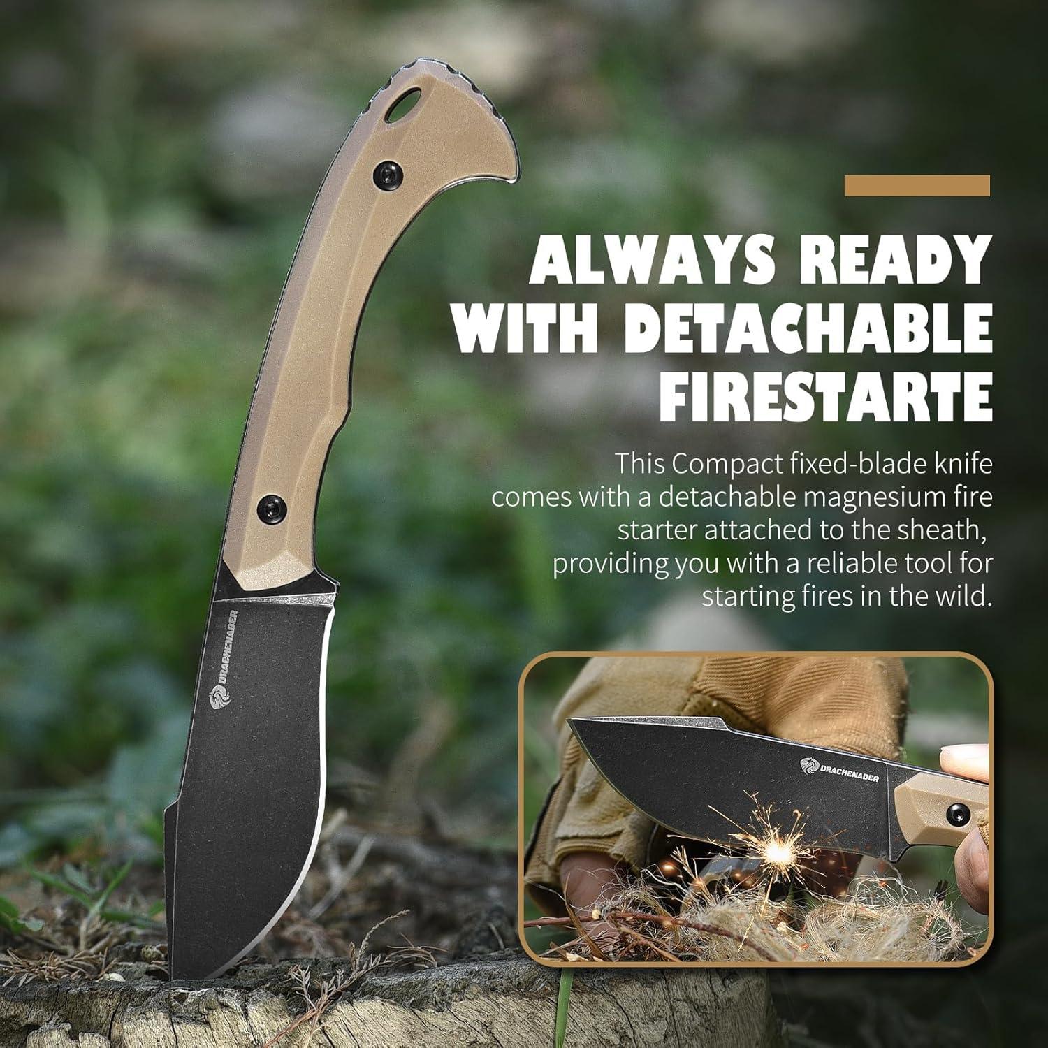 Cuchillo de Supervivencia DRAKENADER L-Y 19.5 cm con Encendedor