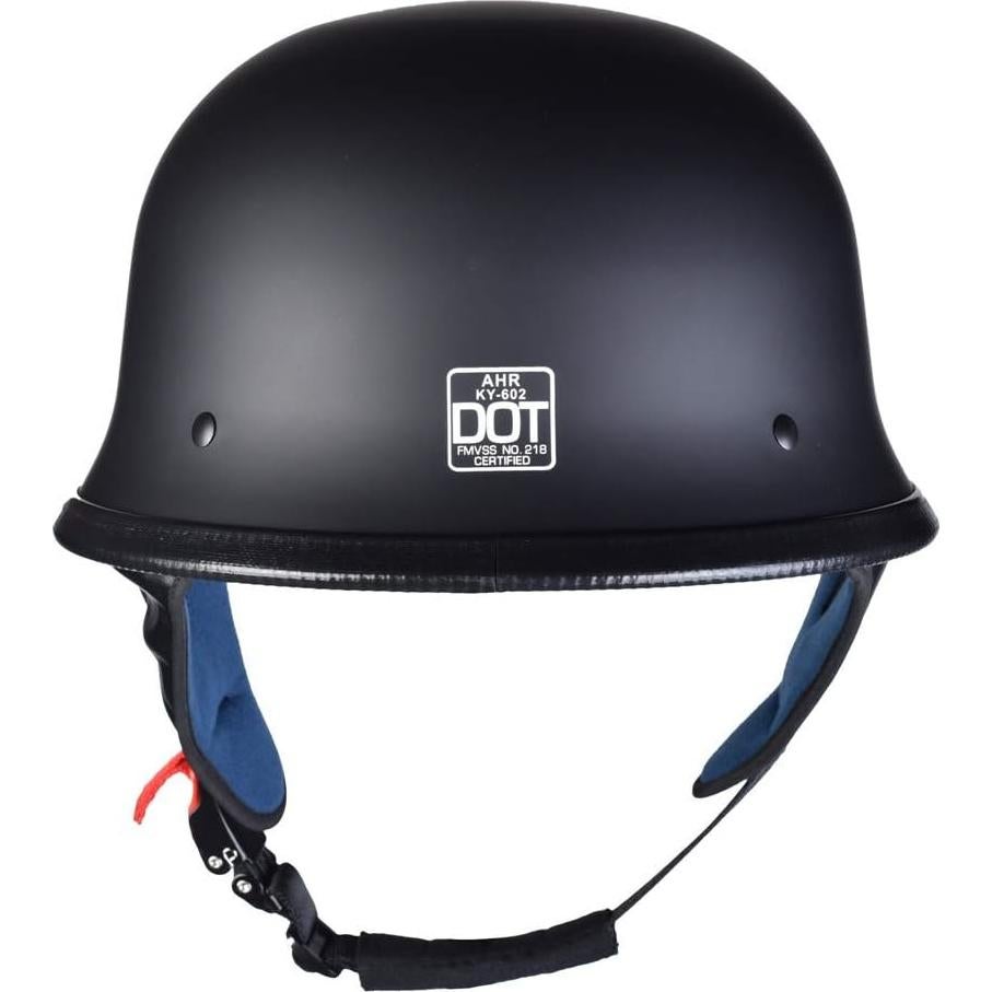 Casco Moto Estilo Alemán AHR RUN-G Medio Negro Mate