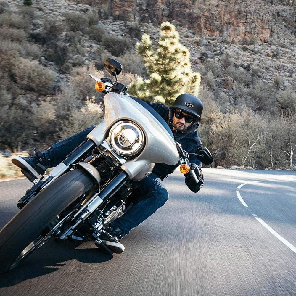 Casco Moto Estilo Alemán AHR RUN-G Medio Negro Mate