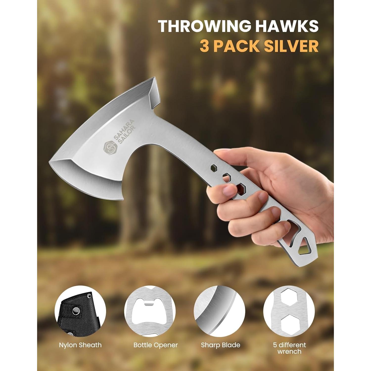 Hachas de Lanzamiento Sahara Sailor - Paquete de 3 Hachas 25.4 cm