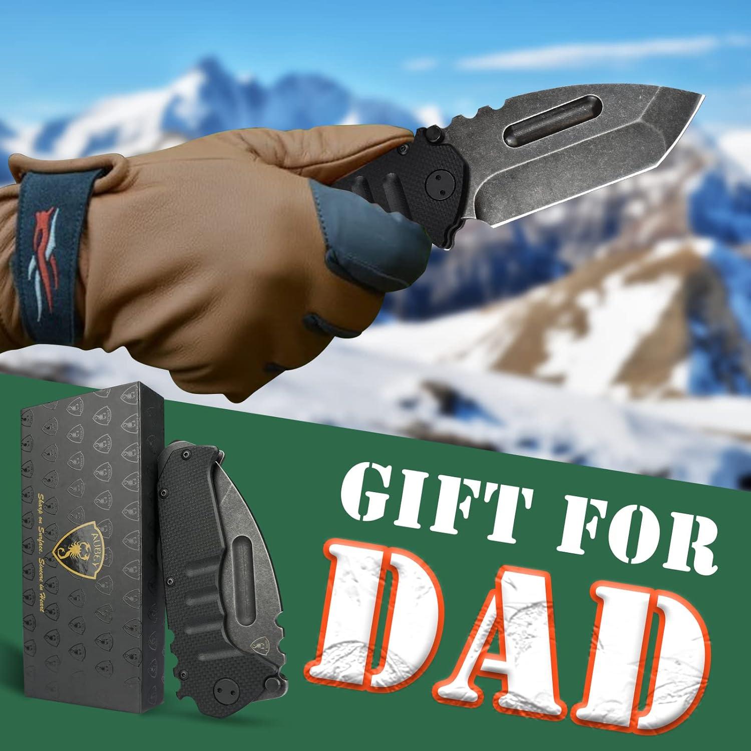 Cuchillo Plegable AUBEY AU-MFG10H Tipo Tanto Acero 440C