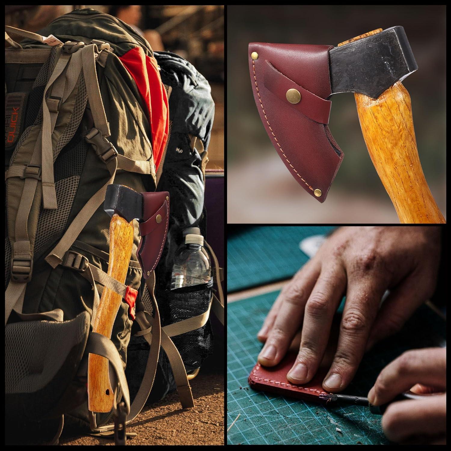 Hacha de Camping LUIOUS 39.6 cm Acero Forjado Mango de Haya