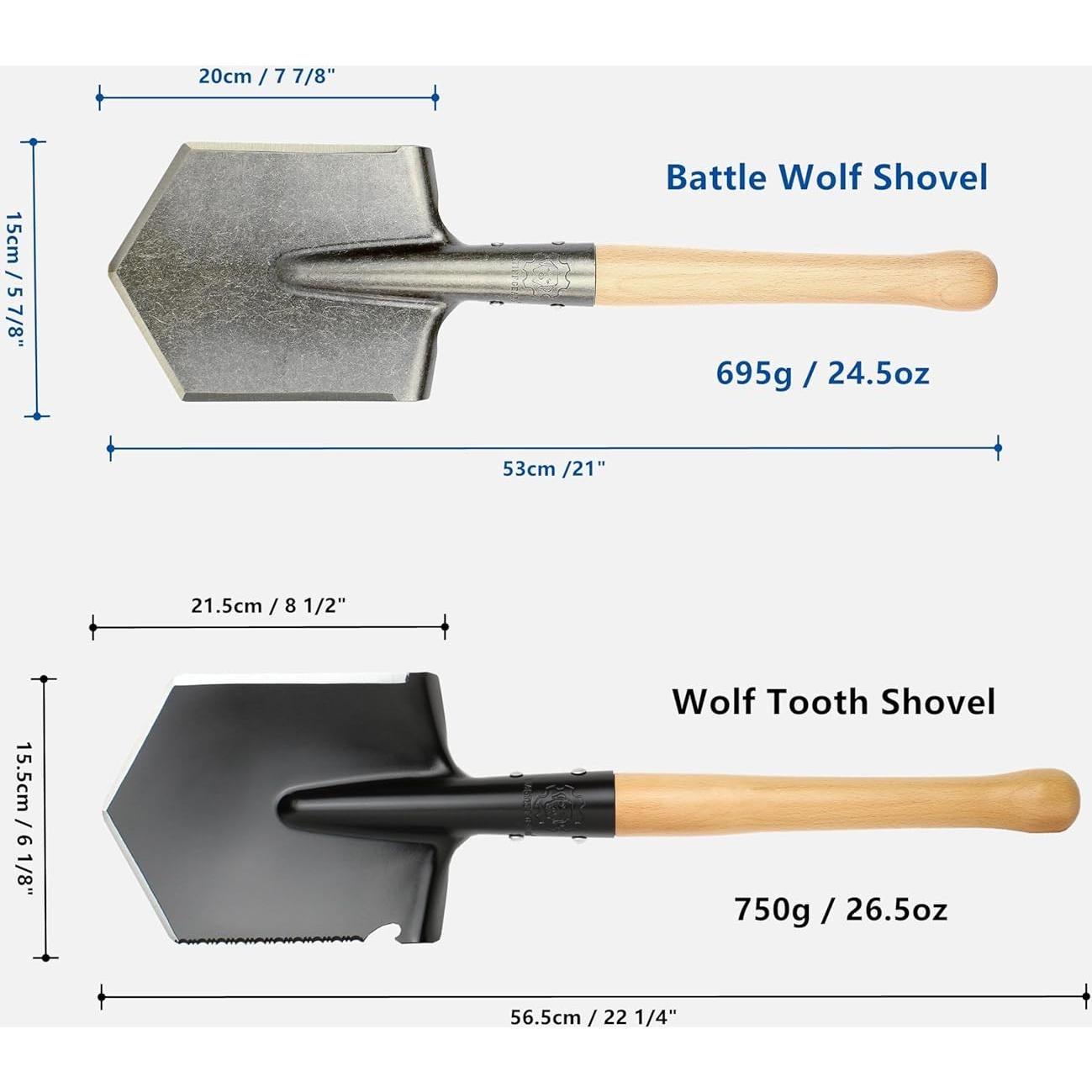 Pala de Batalla Mastiff Gears, Acero al Carbono, 53 cm