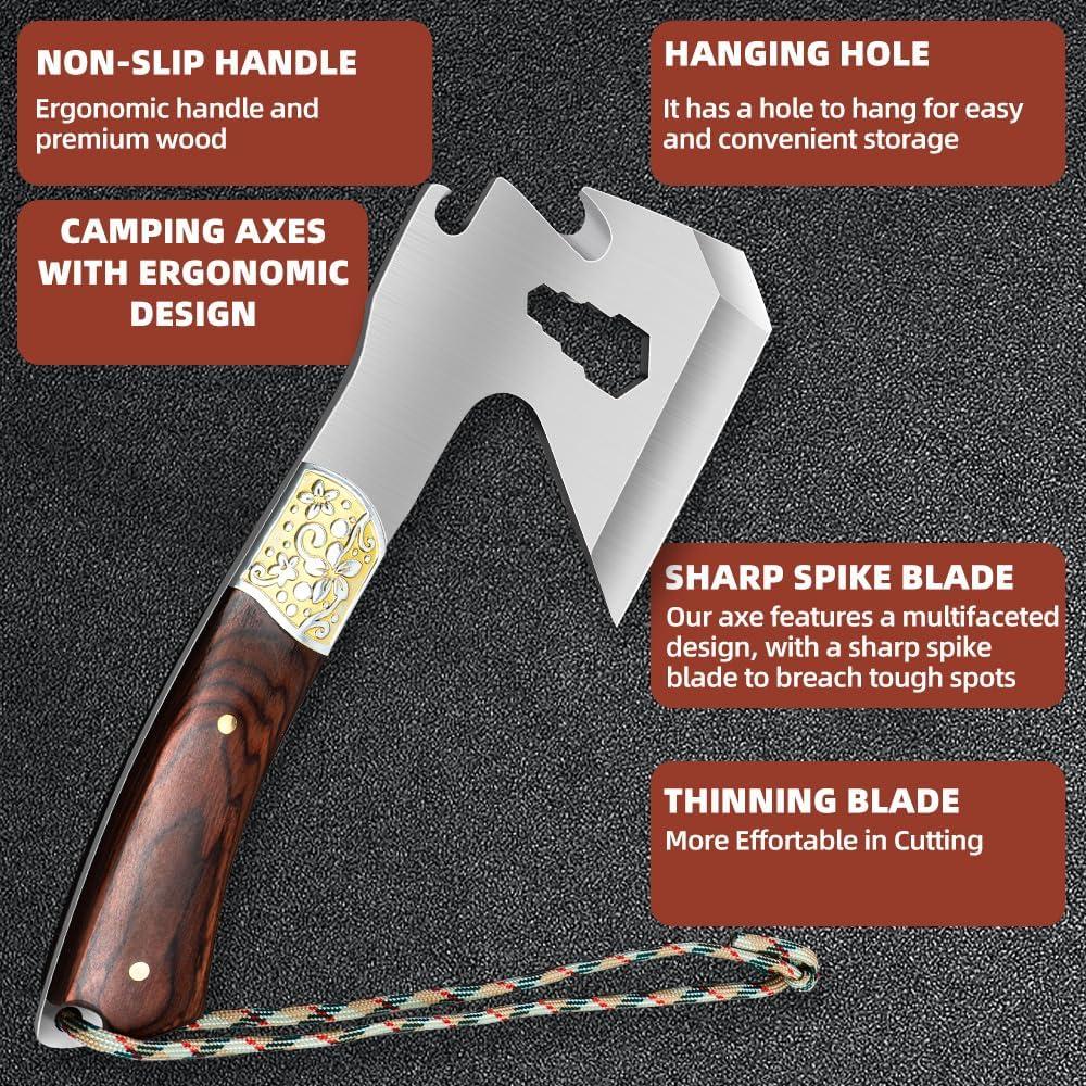 Hacha de Camping VCXOX 24.13 cm Acero Alto Carbono Ergonómica