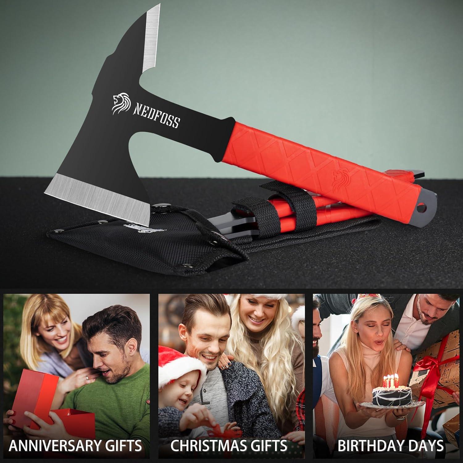 Conjunto de 3 Hachas para Lanzar NedFoss 28.2 cm con Funda