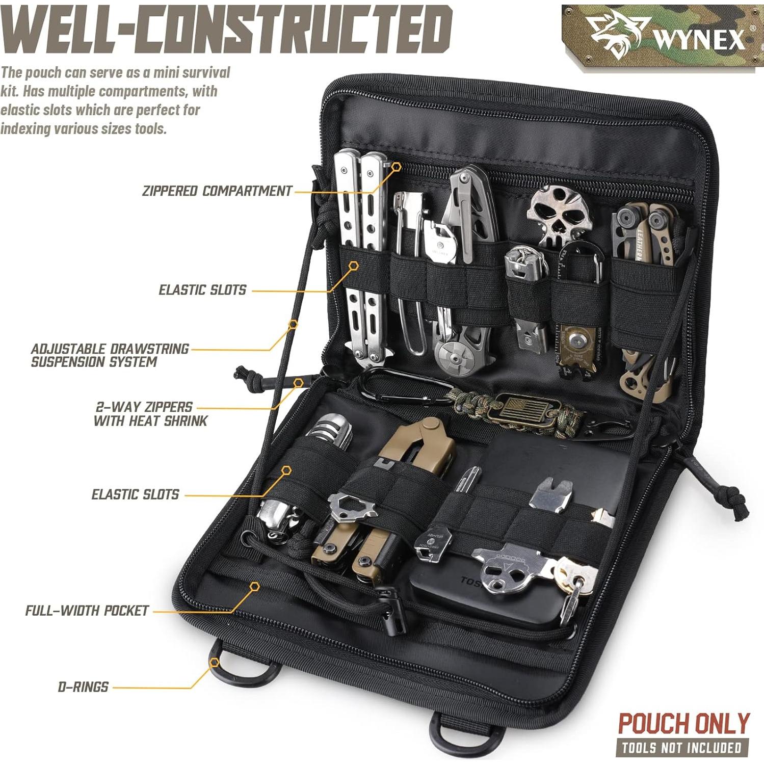 Bolsa Táctica Administrativa WYNEX Molle Negra 22x17x3 cm