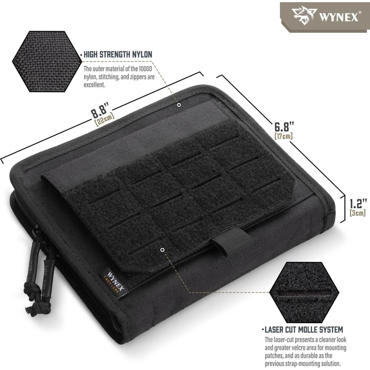 Bolsa Táctica Administrativa WYNEX Molle Negra 22x17x3 cm