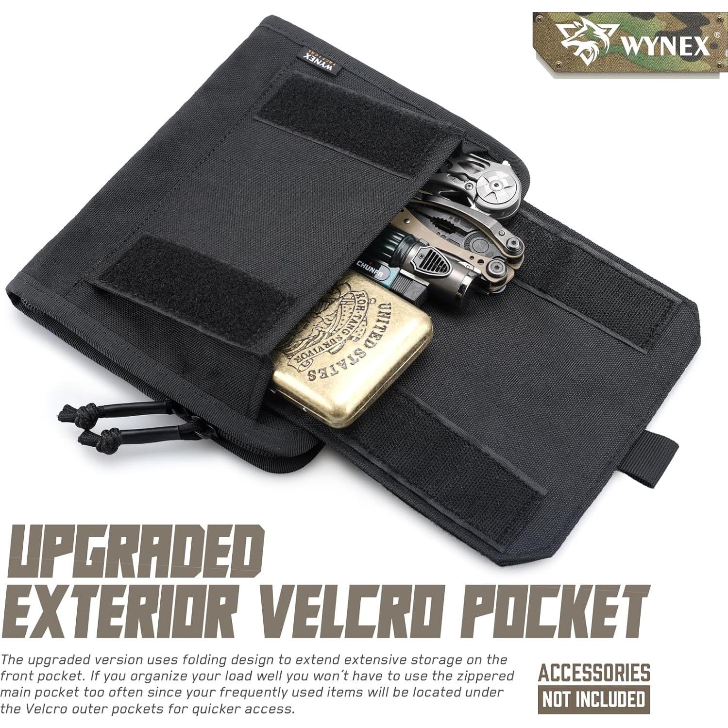 Bolsa Táctica Administrativa WYNEX Molle Negra 22x17x3 cm