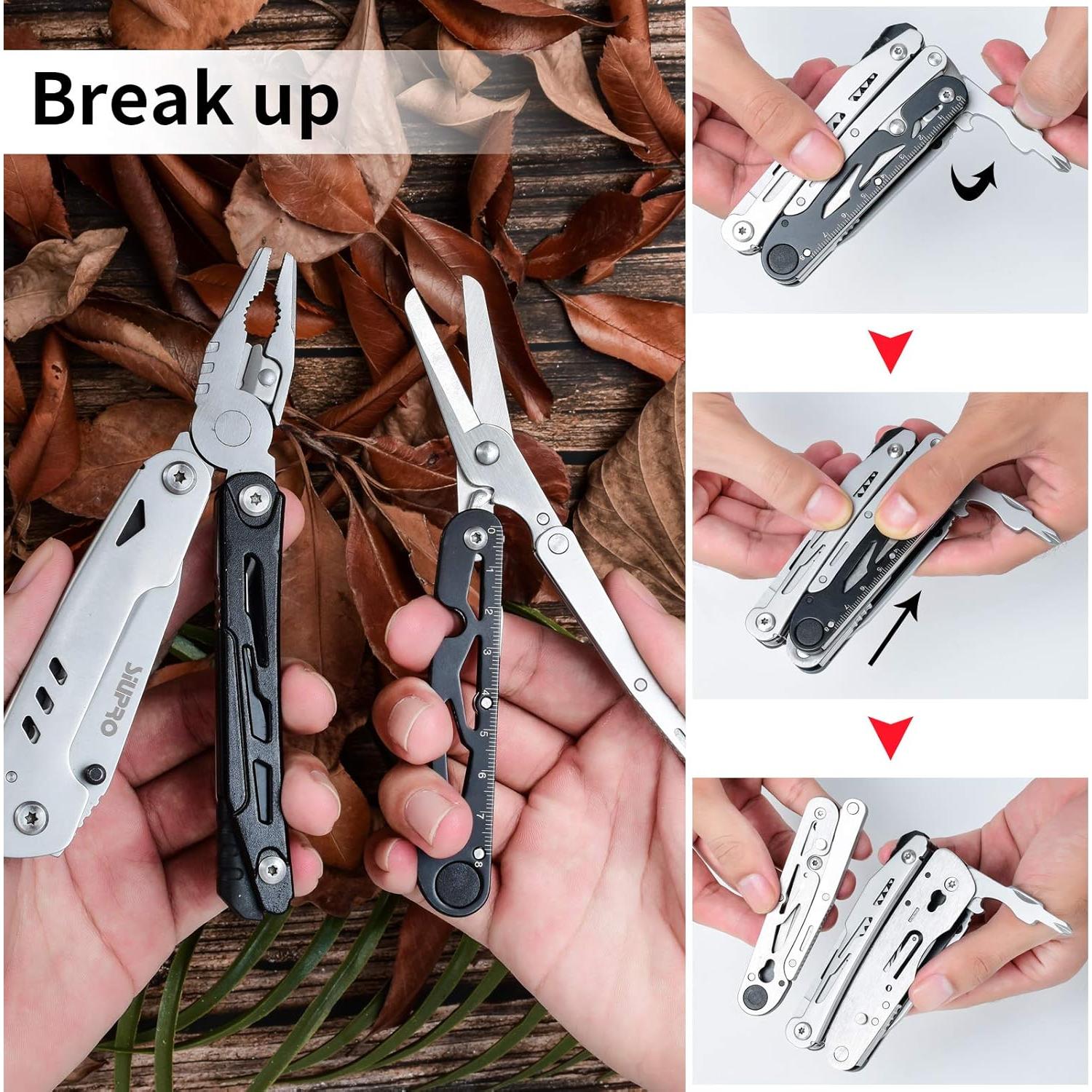 Cuchillo de bolsillo multitool SIUPRO 22 en 1 acero inoxidable