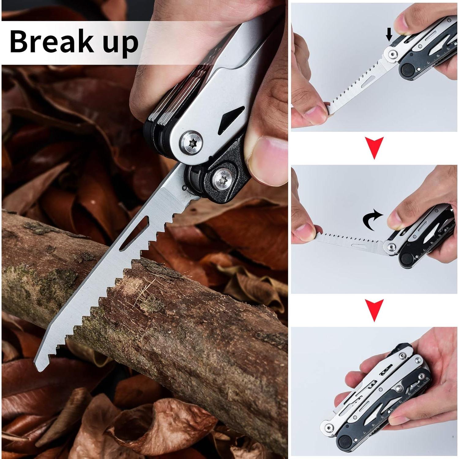 Cuchillo de bolsillo multitool SIUPRO 22 en 1 acero inoxidable