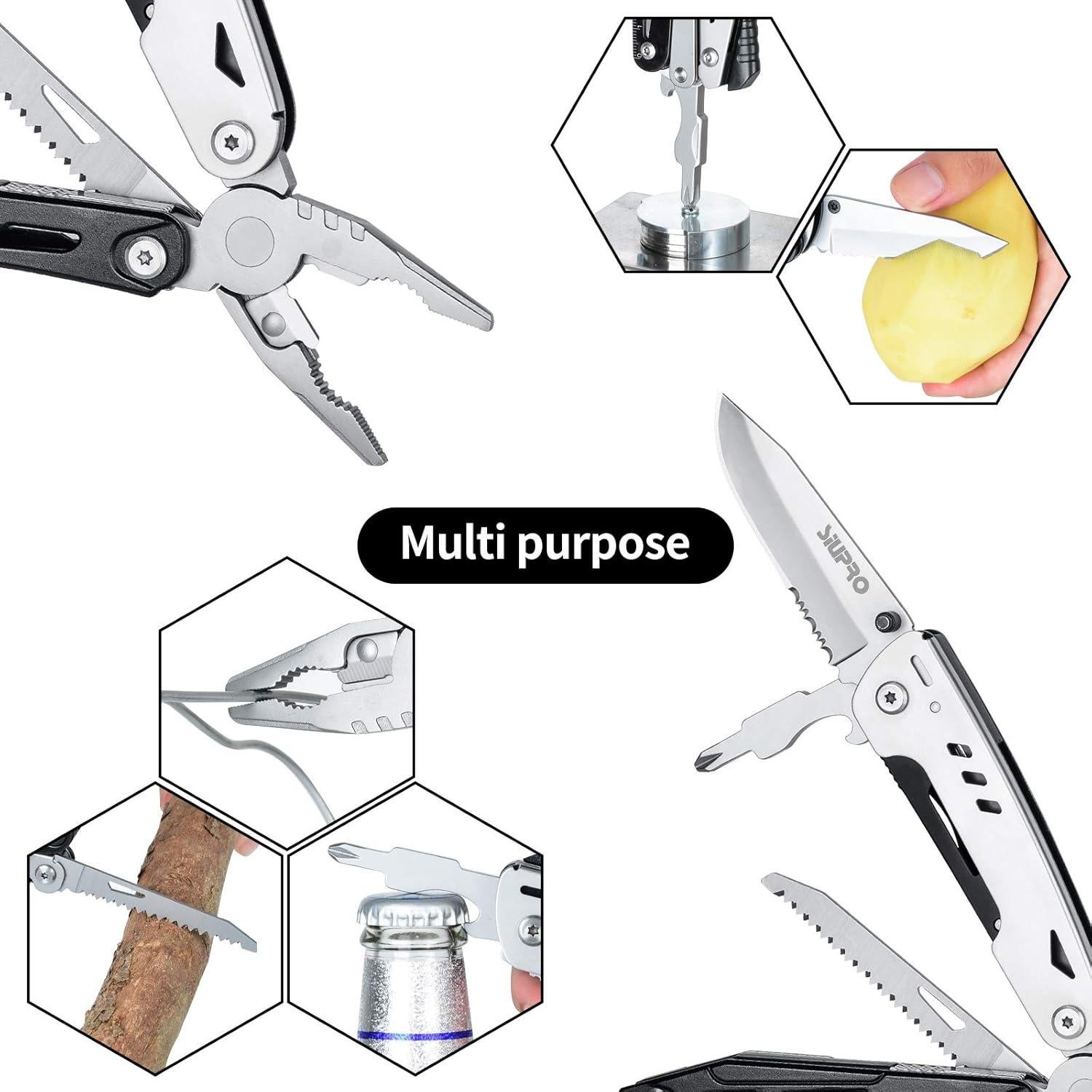 Cuchillo de bolsillo multitool SIUPRO 22 en 1 acero inoxidable
