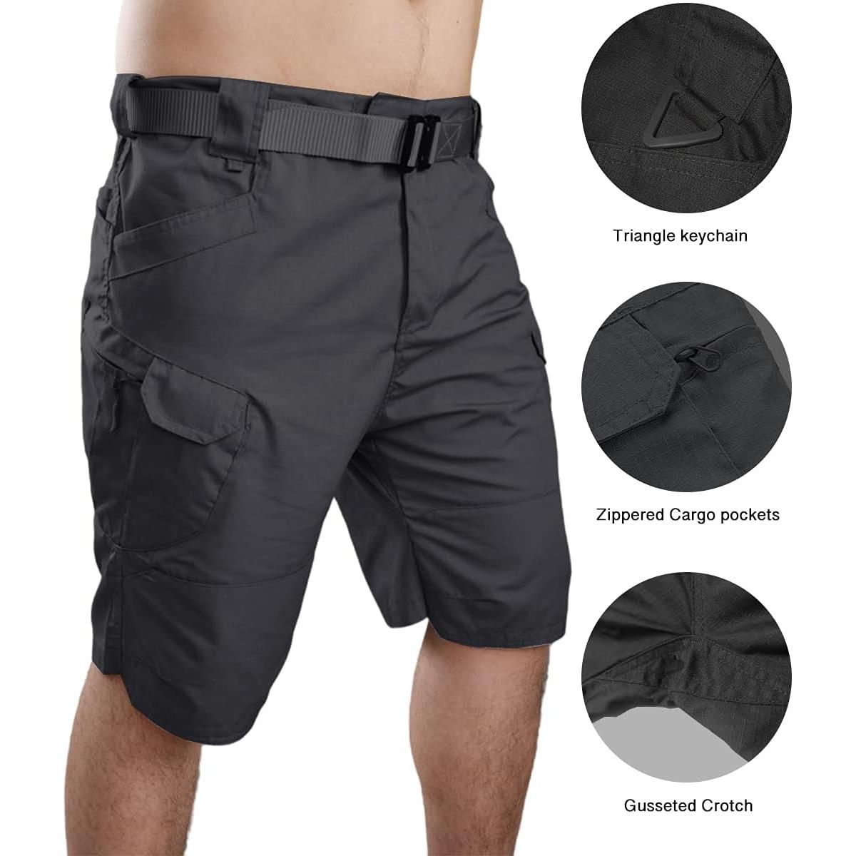 Pantalones Cortos Tácticos YAXHWIV Hombre 30 cm Impermeables