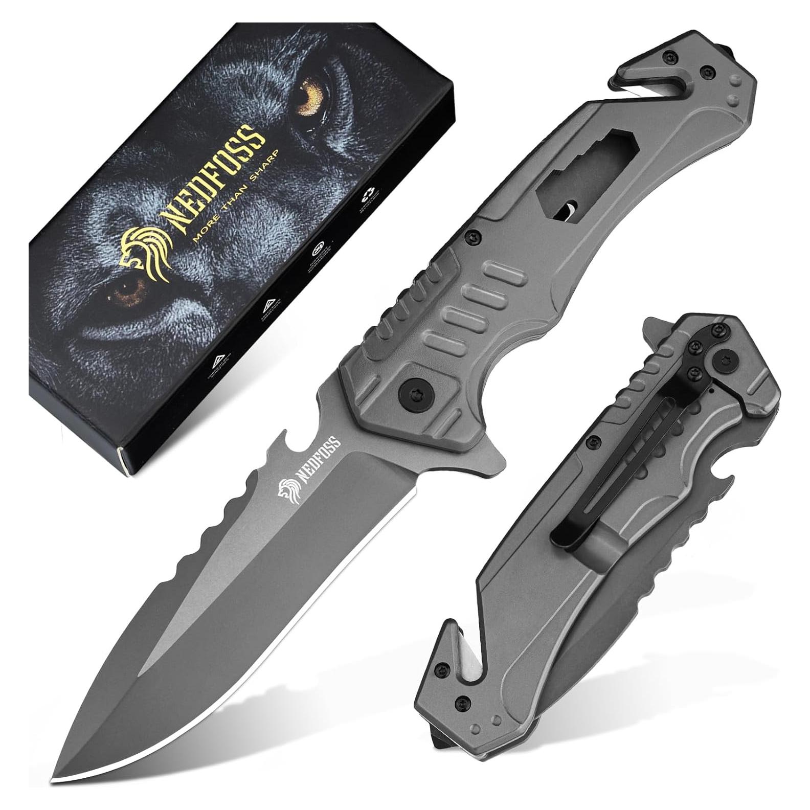 Cuchillo de Bolsillo NedFoss T39 6 en 1 Acero D2 9.4 cm