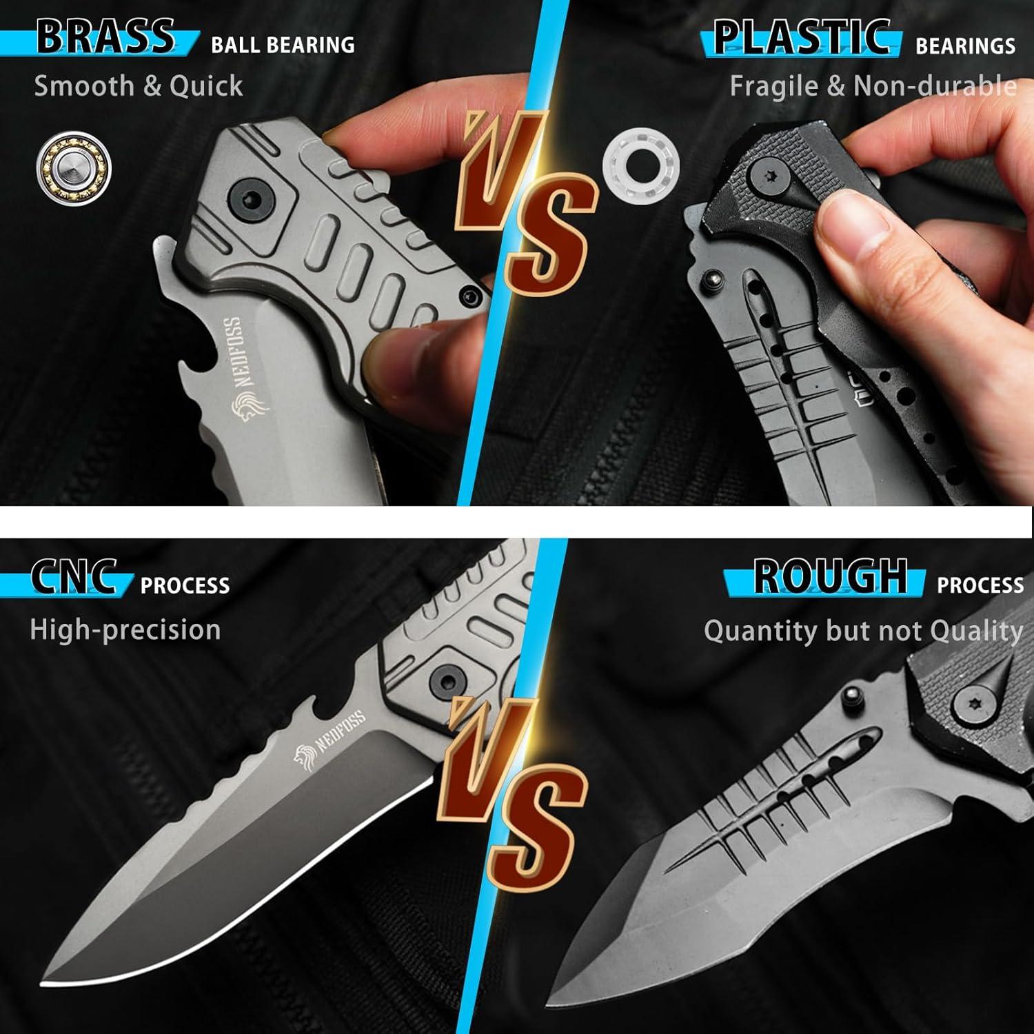 Cuchillo de Bolsillo NedFoss T39 6 en 1 Acero D2 9.4 cm