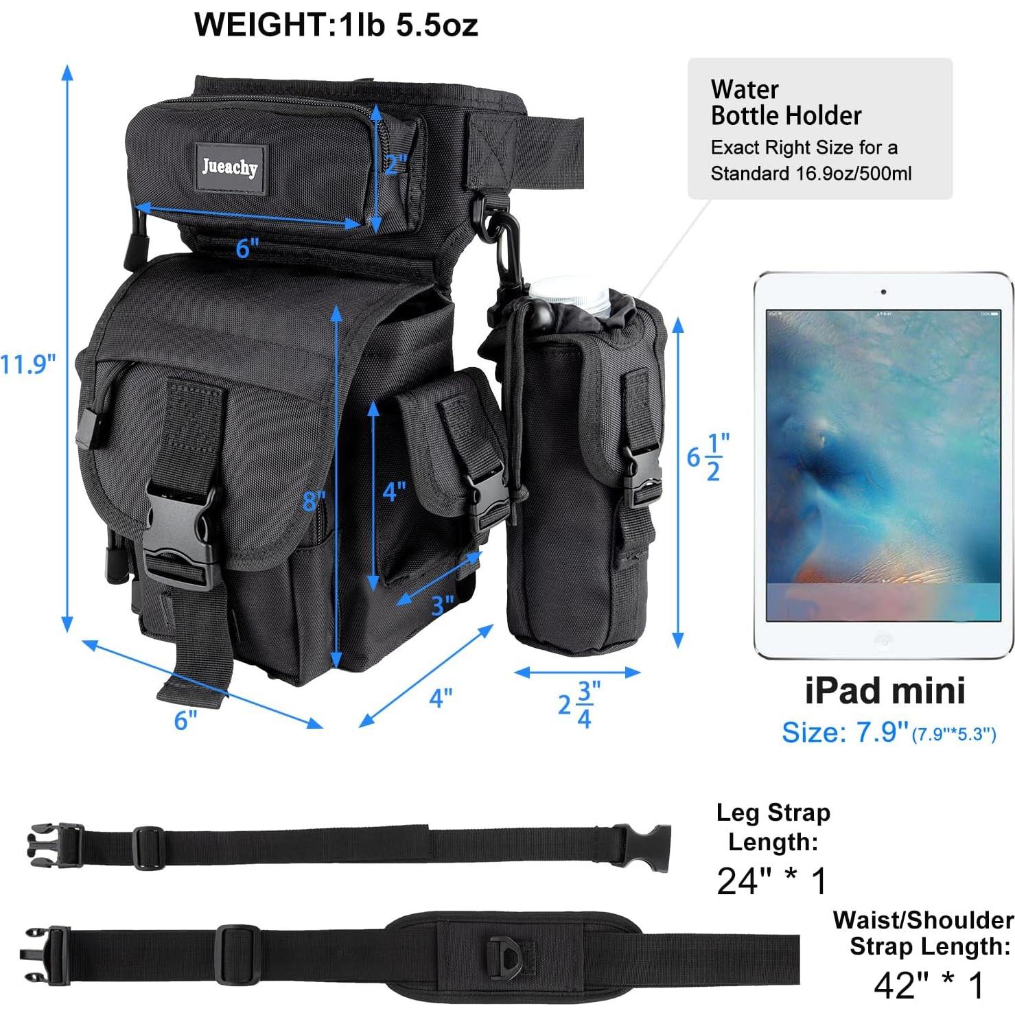 Bolsa de Pierna Jueachy para Hombres Impermeable 32x24cm