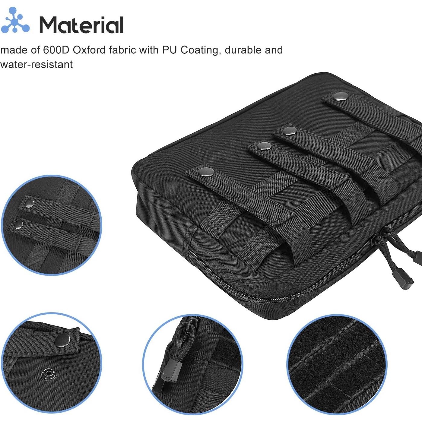 Bolsa Administrativa Táctica ProCase Molle 29x20 cm Negra