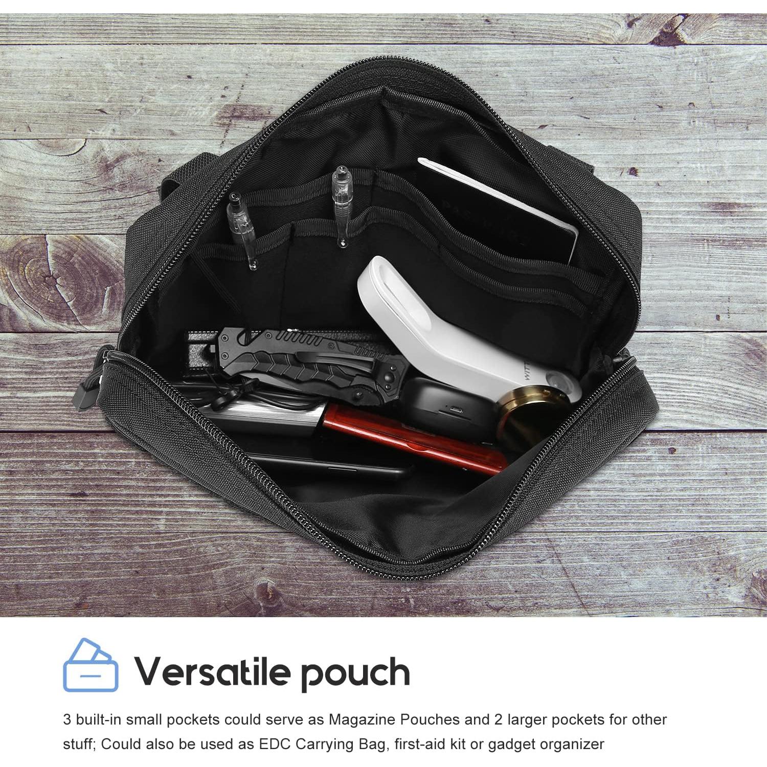 Bolsa Administrativa Táctica ProCase Molle 29x20 cm Negra