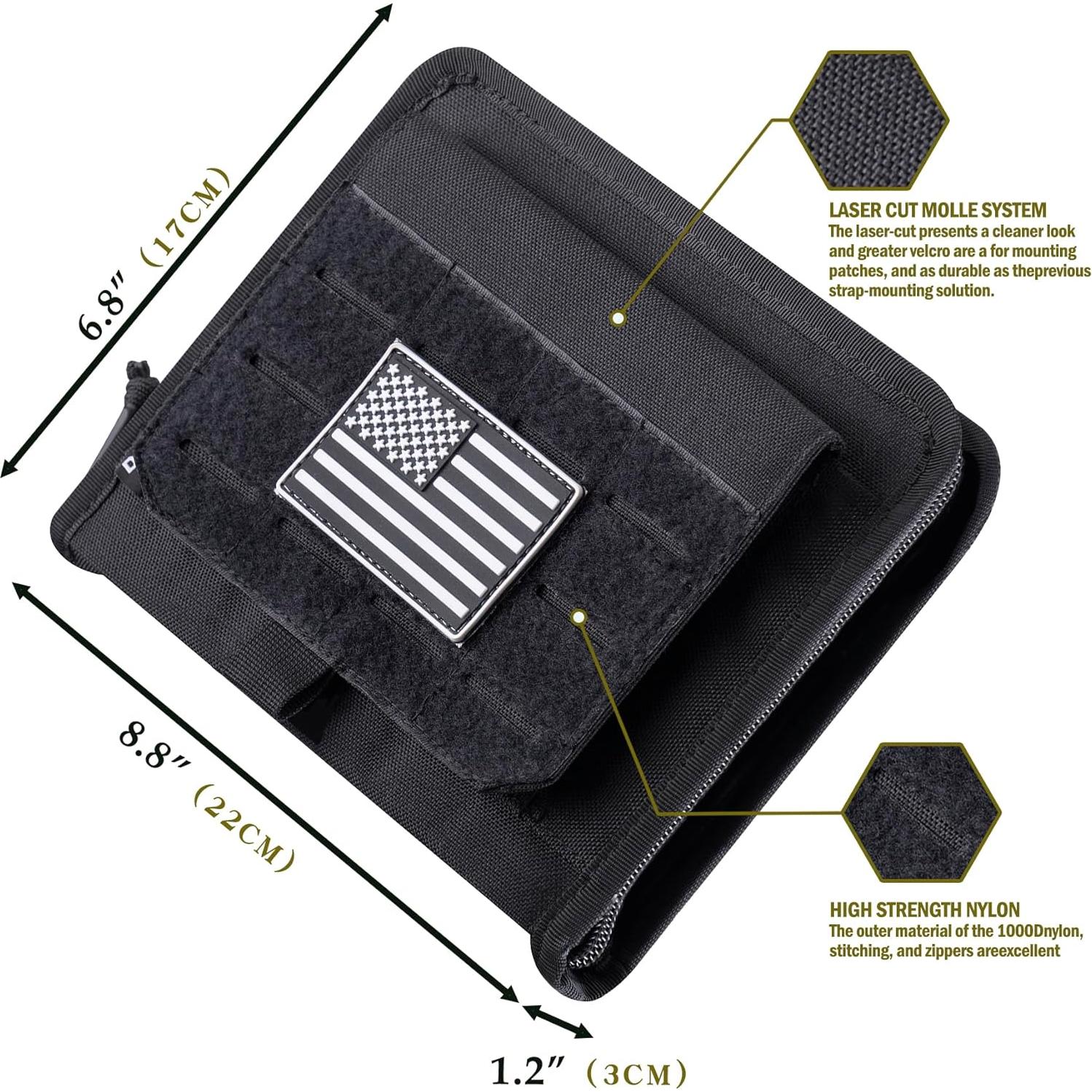 Bolsa Táctica Molle DCSZM Negra 21.8x19.3cm Nylon Impermeable