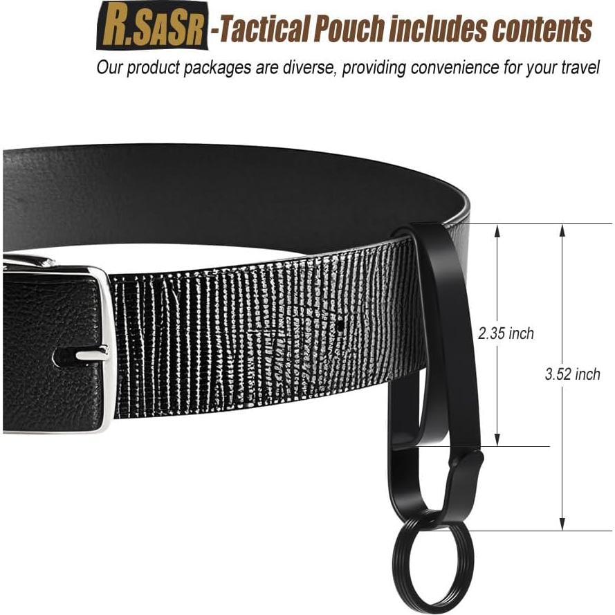 Paquete de 3 Bolsas Tácticas Molle R.SASR - Nylon Negro