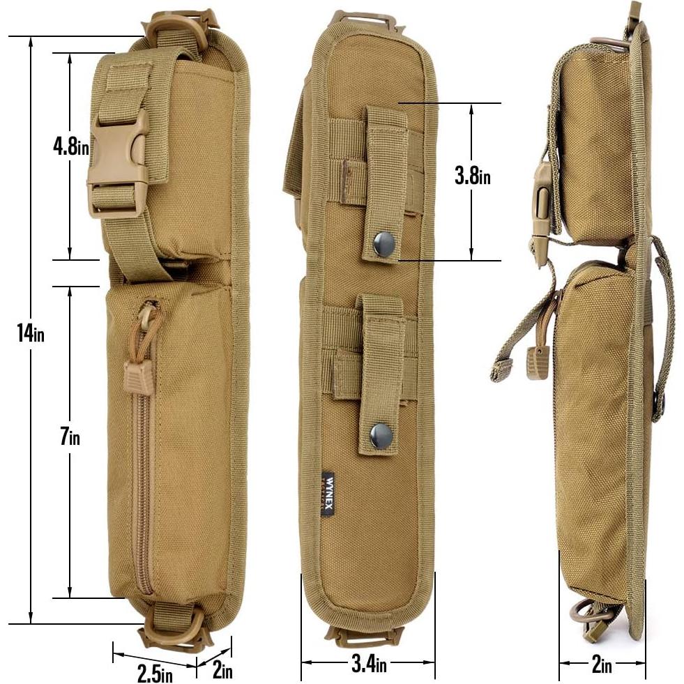 Bolsa Táctica Molle WYNEX Caqui Mejorada 36x8.5 cm