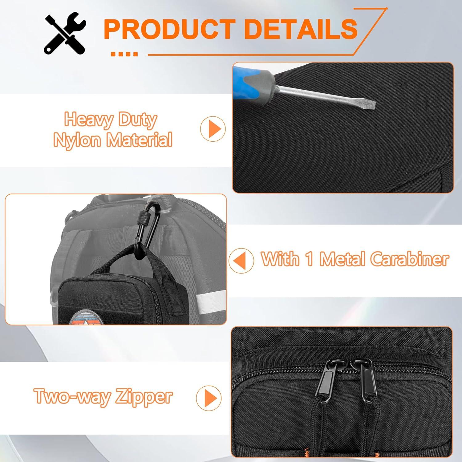 Bolsa de Herramientas Rexmica 12.4" Negra con 4 Compartimentos