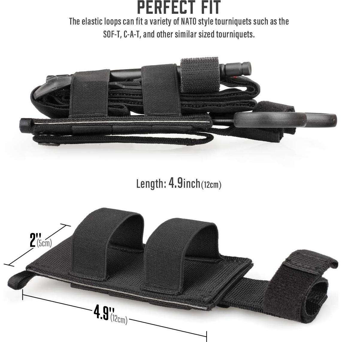Soporte Táctico para Torniquete WYNEX - Sistema MOLLE, Negro