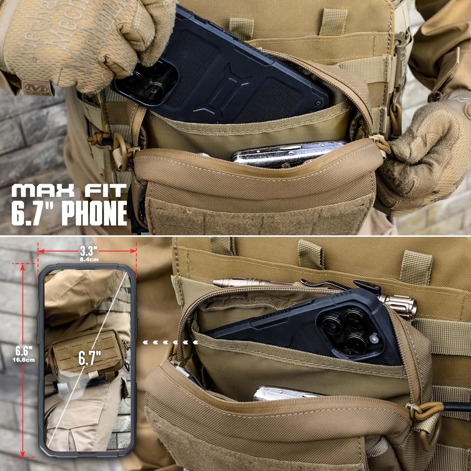 Bolsa Administrativa Molle Táctica WYNEX Caqui 3 Compartimentos