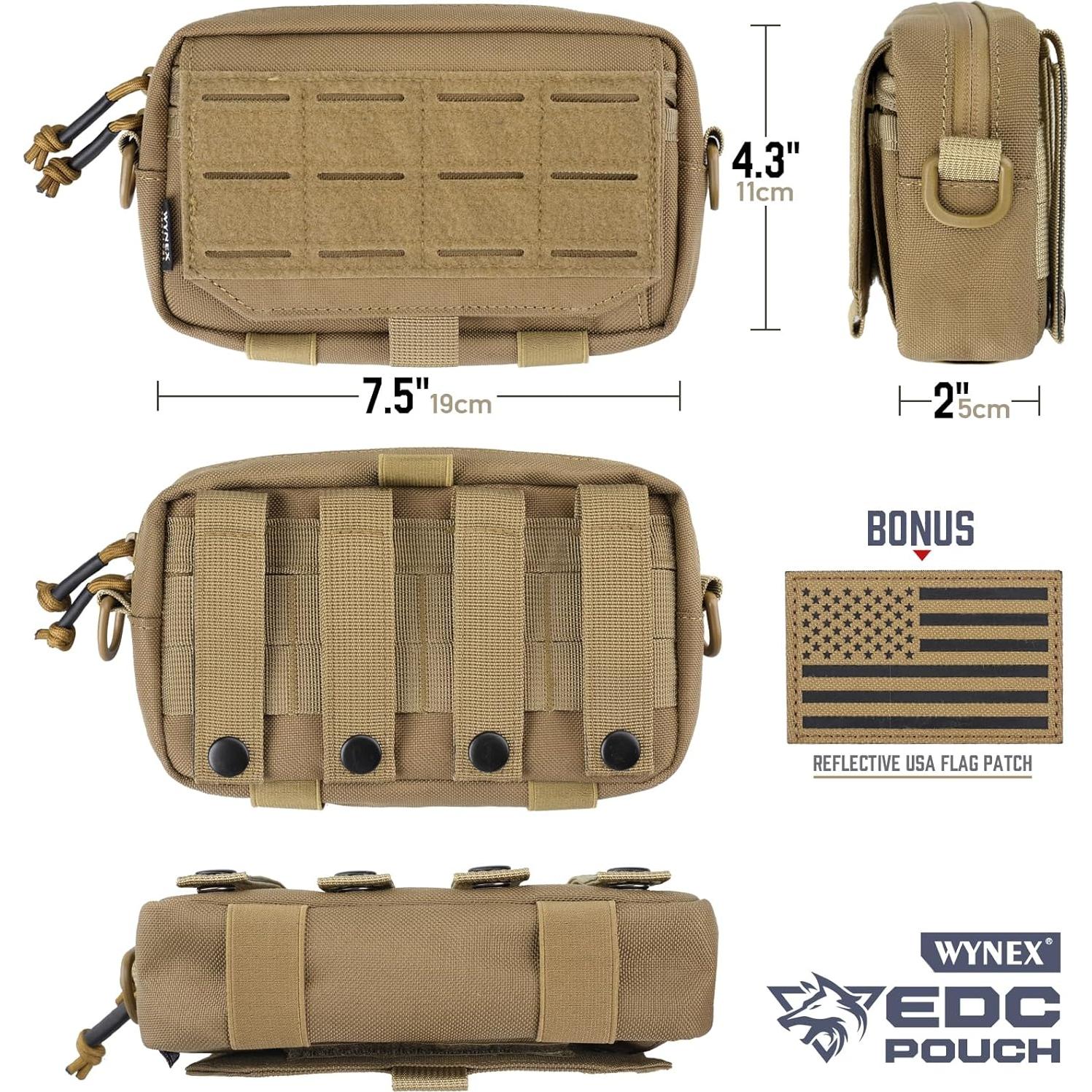 Bolsa Administrativa Molle Táctica WYNEX Caqui 3 Compartimentos