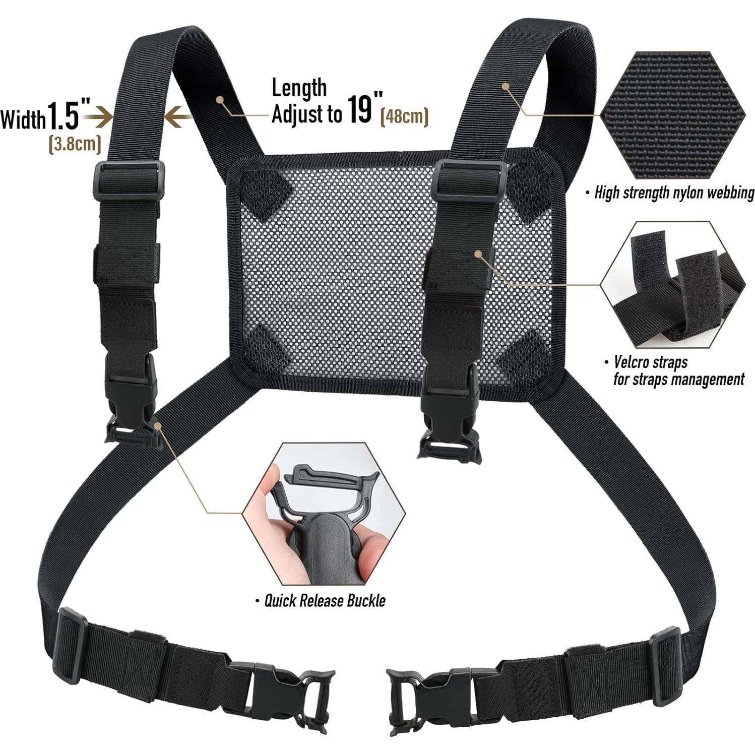 Bolsa Táctica Molle WYNEX Negra 29x23x10 cm con Funda de Mapa