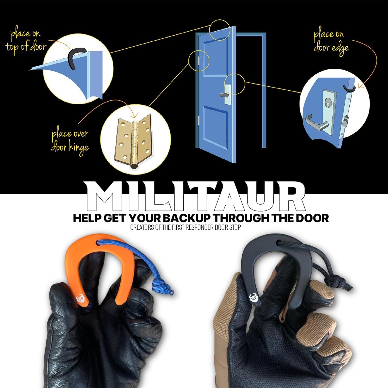 Tope de puerta MILITAUR para primeros respondedores - Paquete de 3