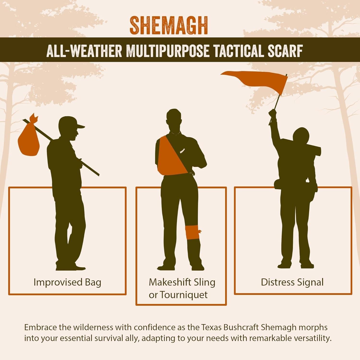 Shemagh Táctico Texas Bushcraft 100% Algodón Verde Oliva 109x109 cm