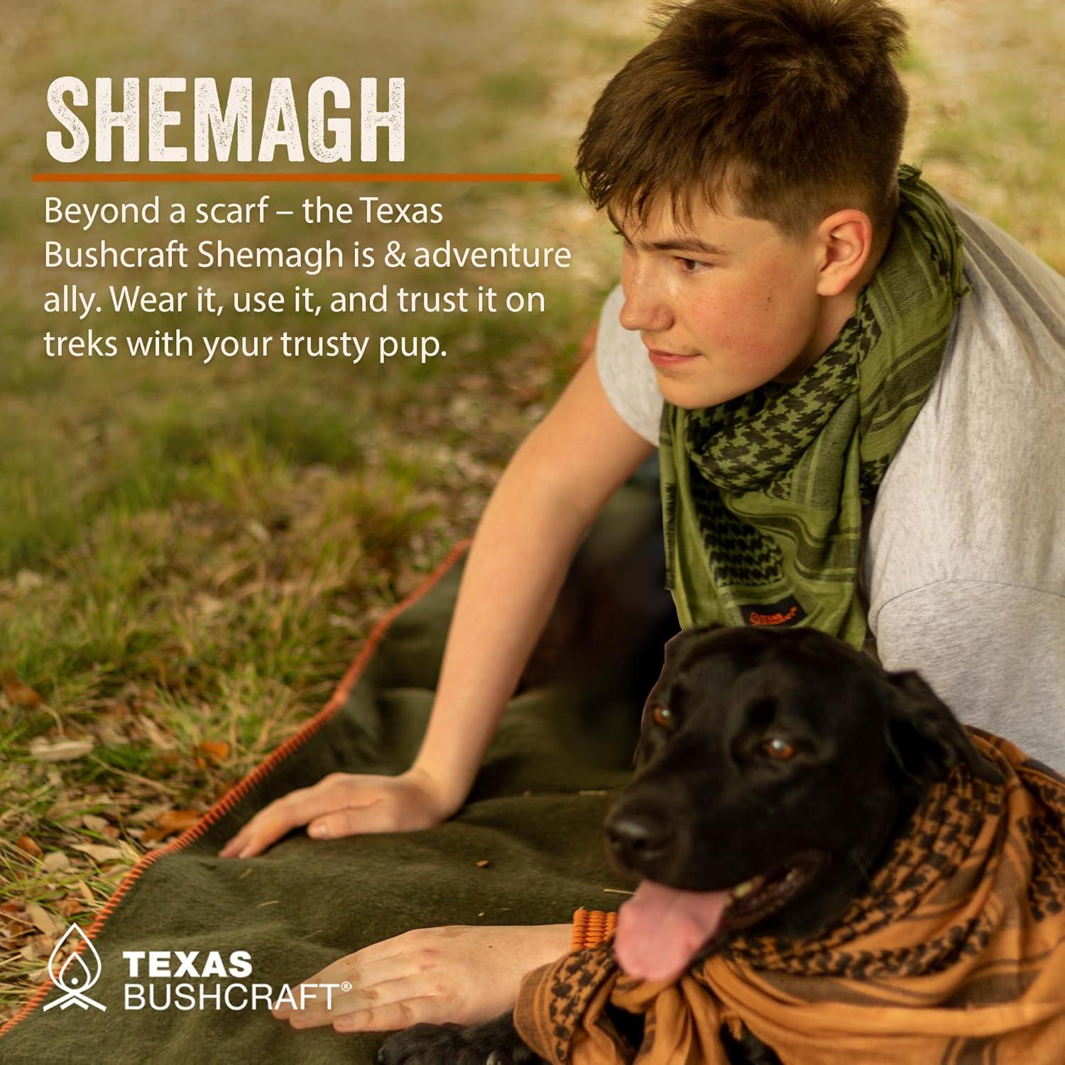Shemagh Táctico Texas Bushcraft 100% Algodón Verde Oliva 109x109 cm