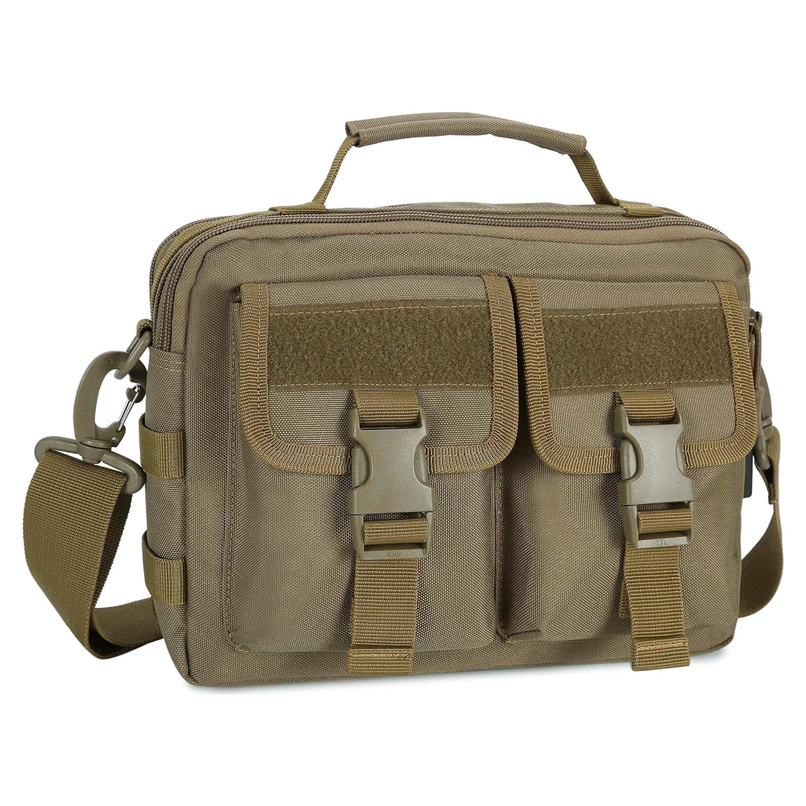 Bolsa Mensajera Táctica Huntvp de Nylon con Puerto USB 26.9x20.1cm