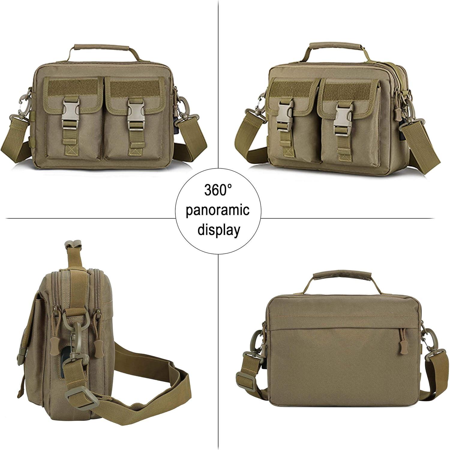 Bolsa Mensajera Táctica Huntvp de Nylon con Puerto USB 26.9x20.1cm