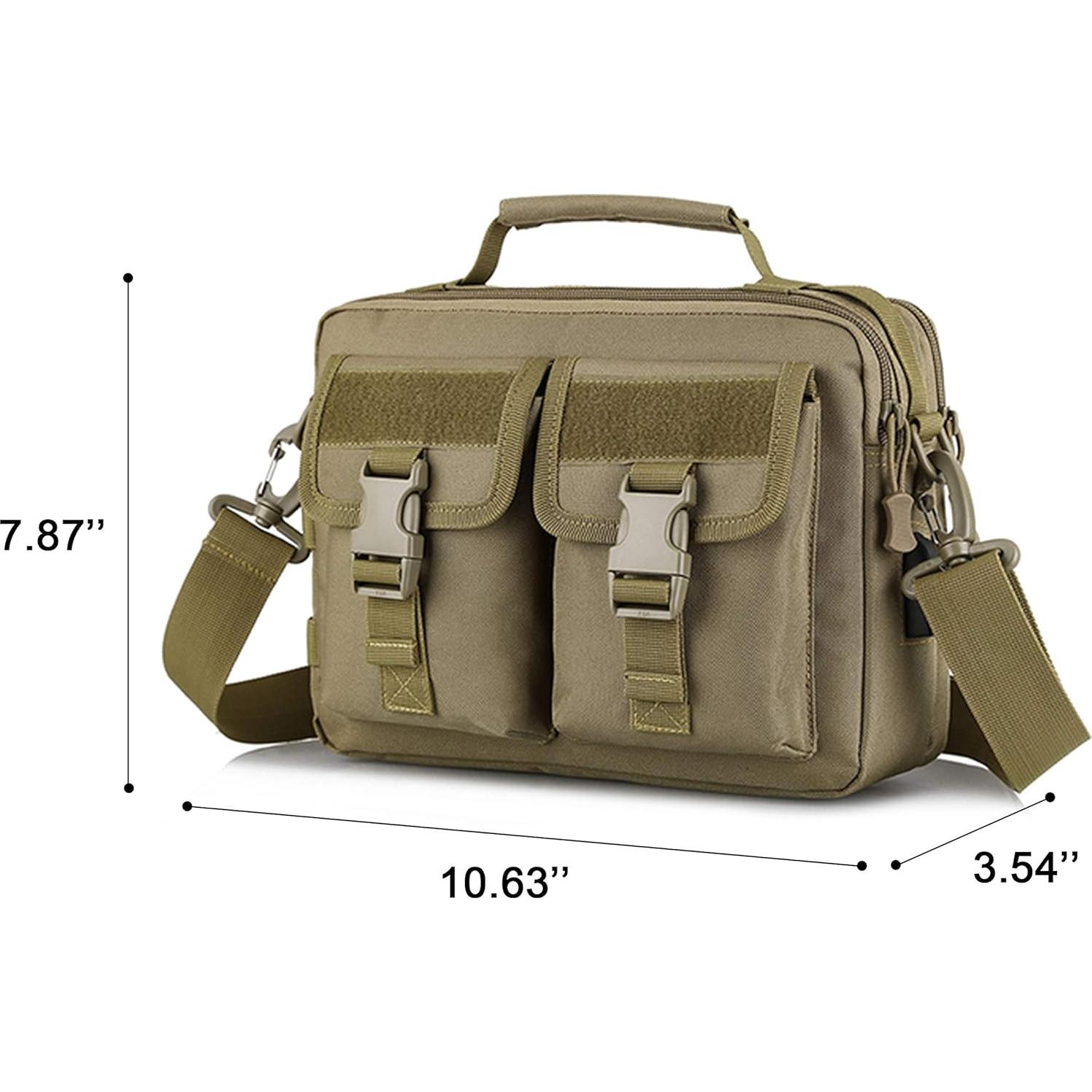 Bolsa Mensajera Táctica Huntvp de Nylon con Puerto USB 26.9x20.1cm