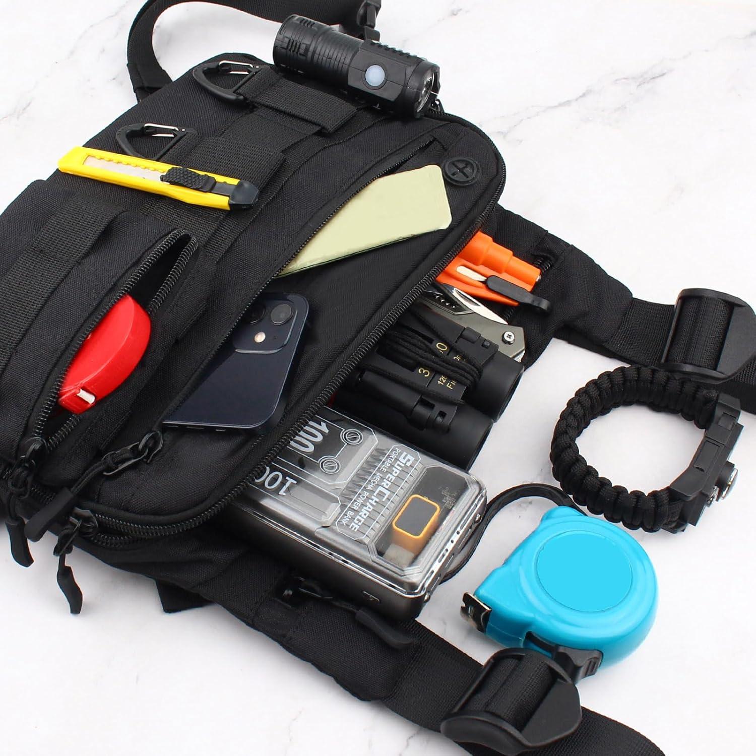 Bolsa Táctica para el Pecho JECOLOS 28x23cm Resistente al Agua