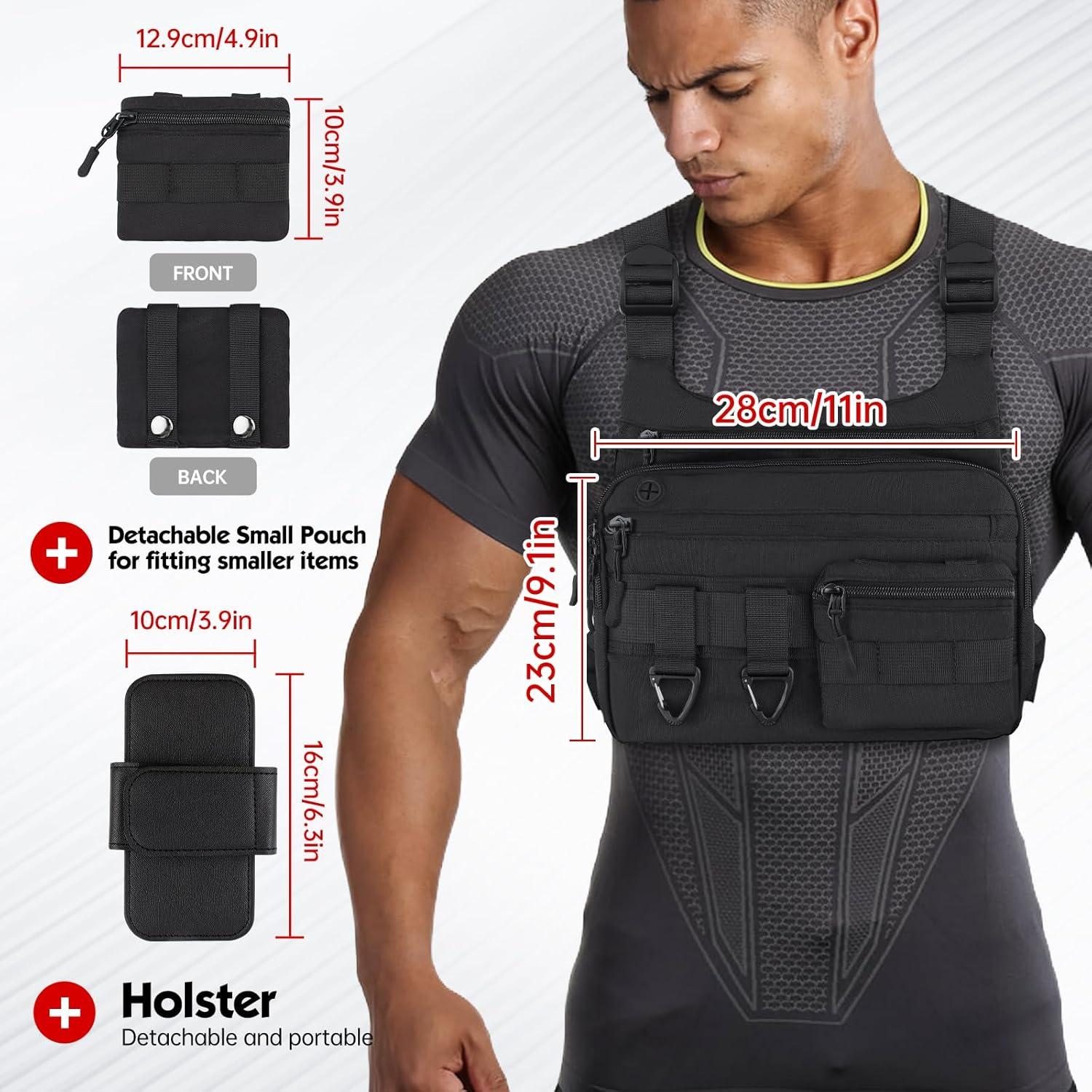 Bolsa Táctica para el Pecho JECOLOS 28x23cm Resistente al Agua