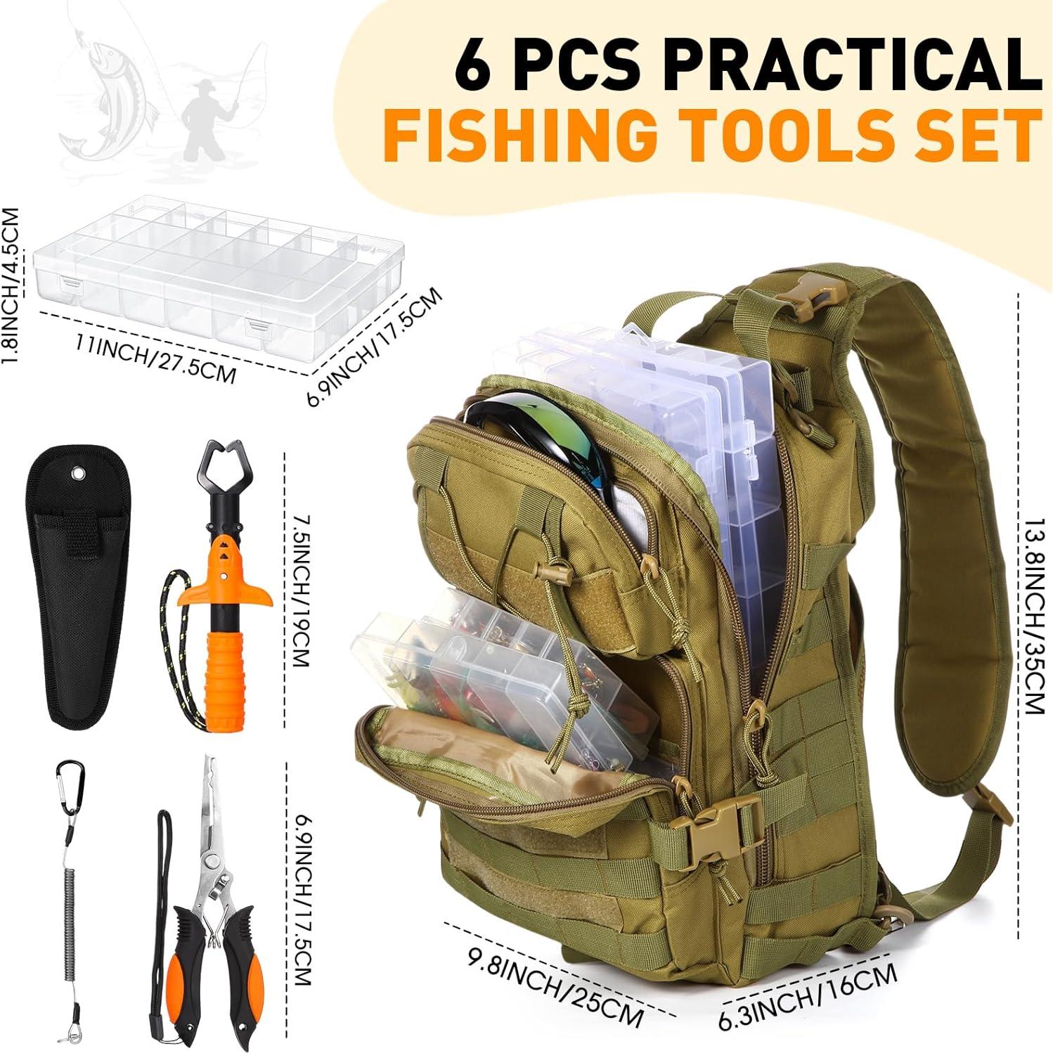 Kit de Pesca Eccliy 6 Piezas con Mochila Impermeable