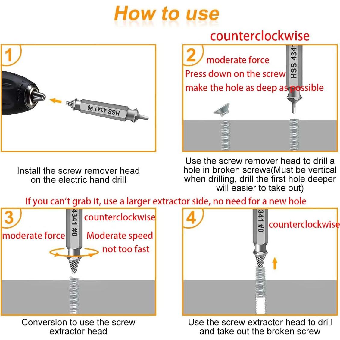 Juego de Extractores de Tornillos Dañados THOSAF - 6 Piezas
