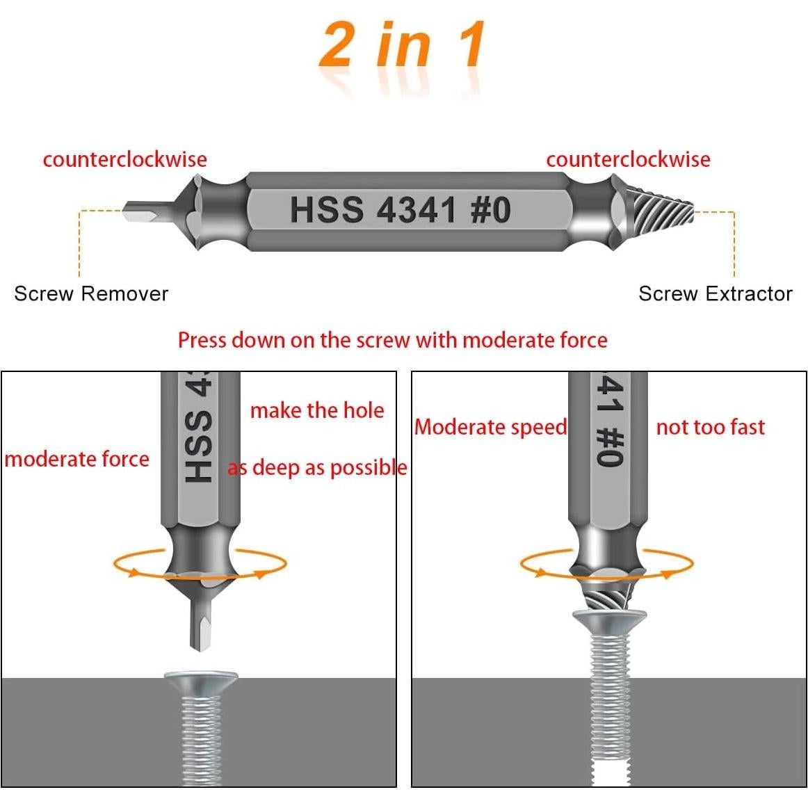 Juego de Extractores de Tornillos Dañados THOSAF - 6 Piezas