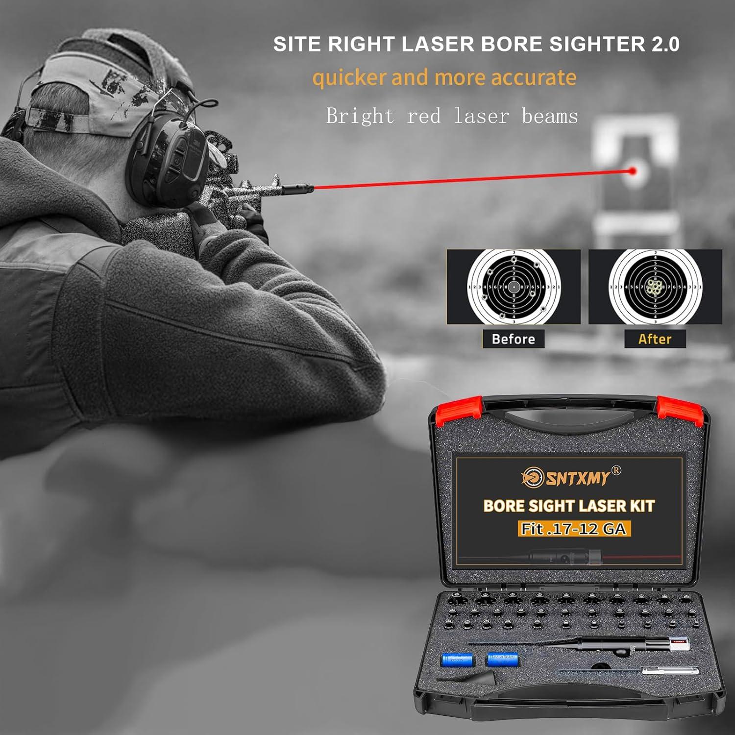 Kit de Boresighter de Láser Rojo SNTXMY con 32 Adaptadores