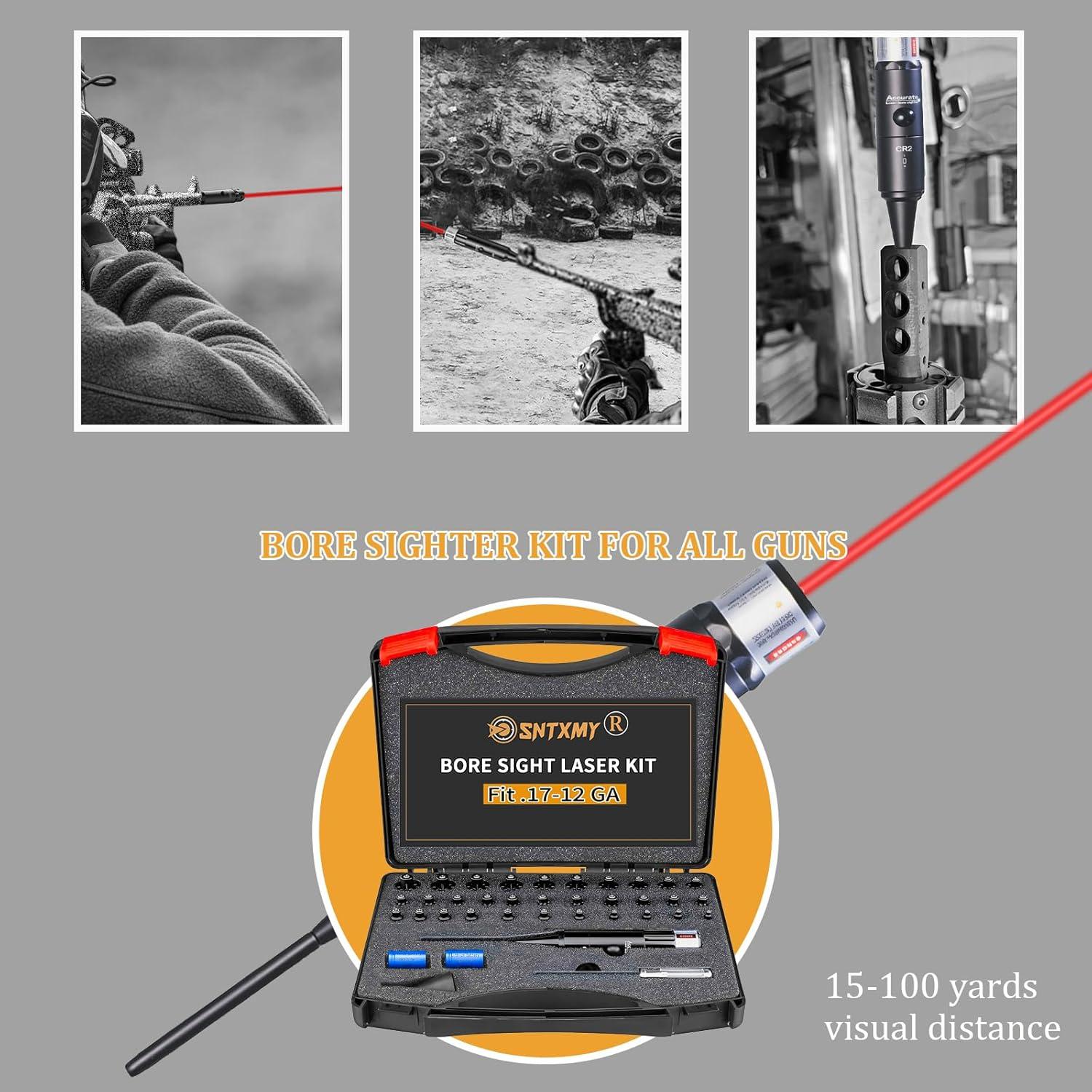 Kit de Boresighter de Láser Rojo SNTXMY con 32 Adaptadores
