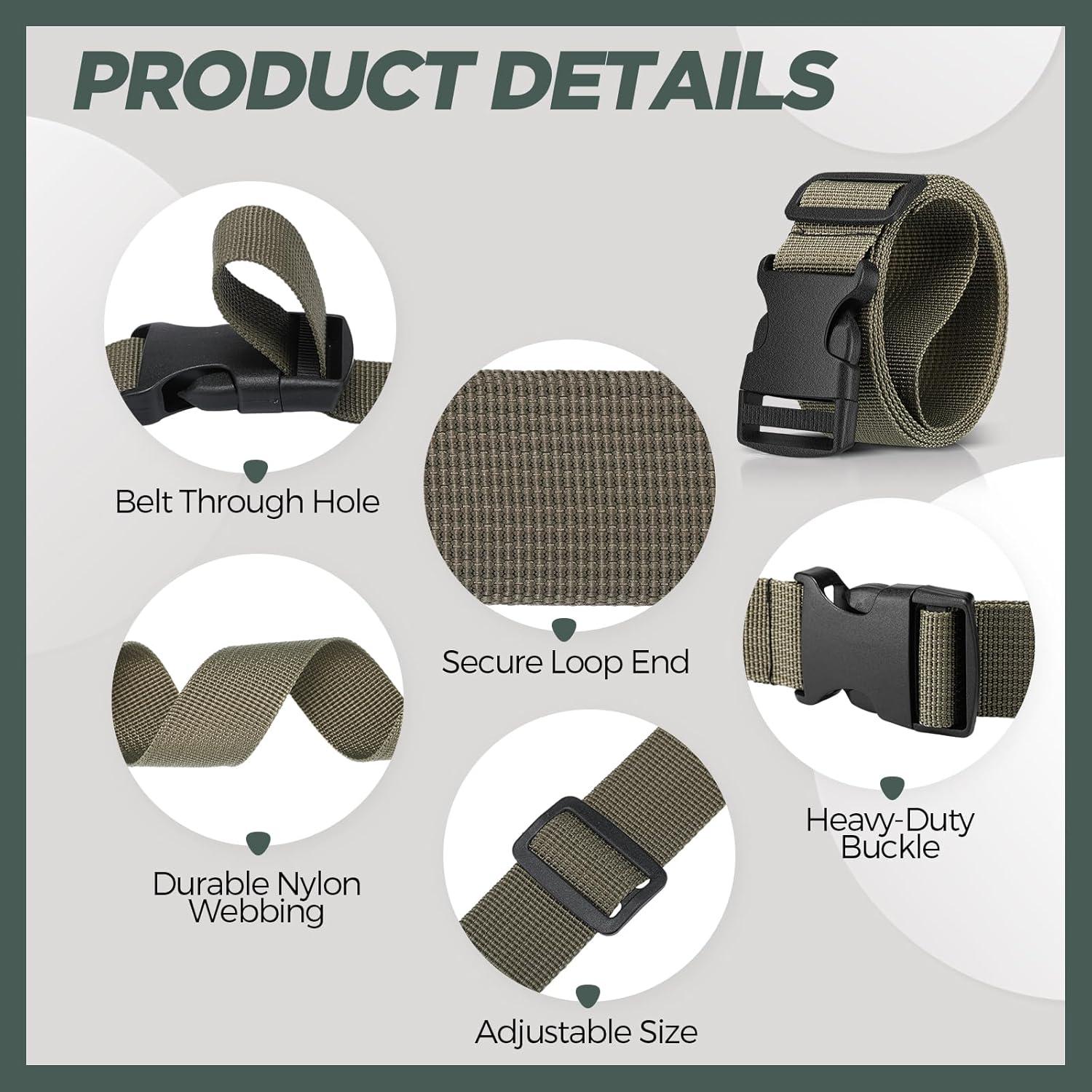 Cinturón Táctico Hicarer 20 Piezas Nylon Camuflaje Ajustable