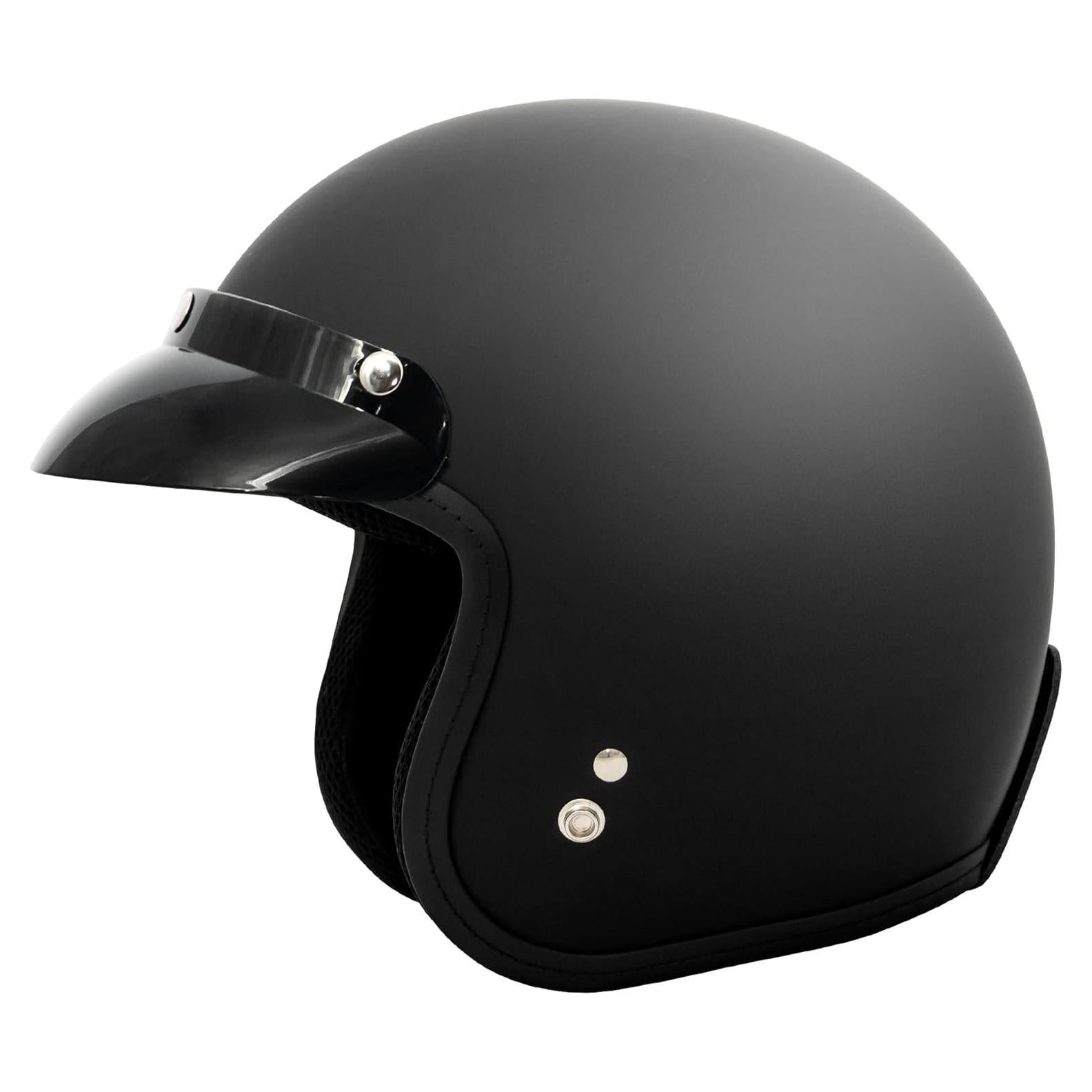 Casco Abierto VCAN V85C Negro Brillante 1.52 kg Aprobado DOT