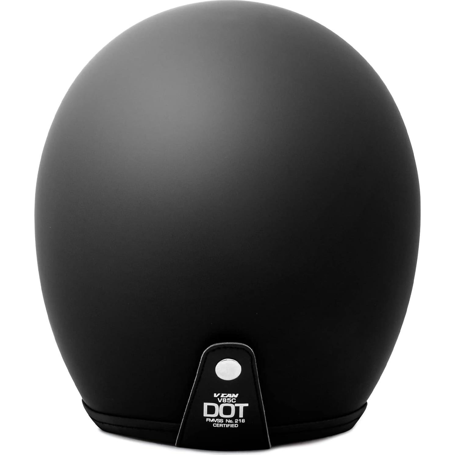 Casco Abierto VCAN V85C Negro Brillante 1.52 kg Aprobado DOT