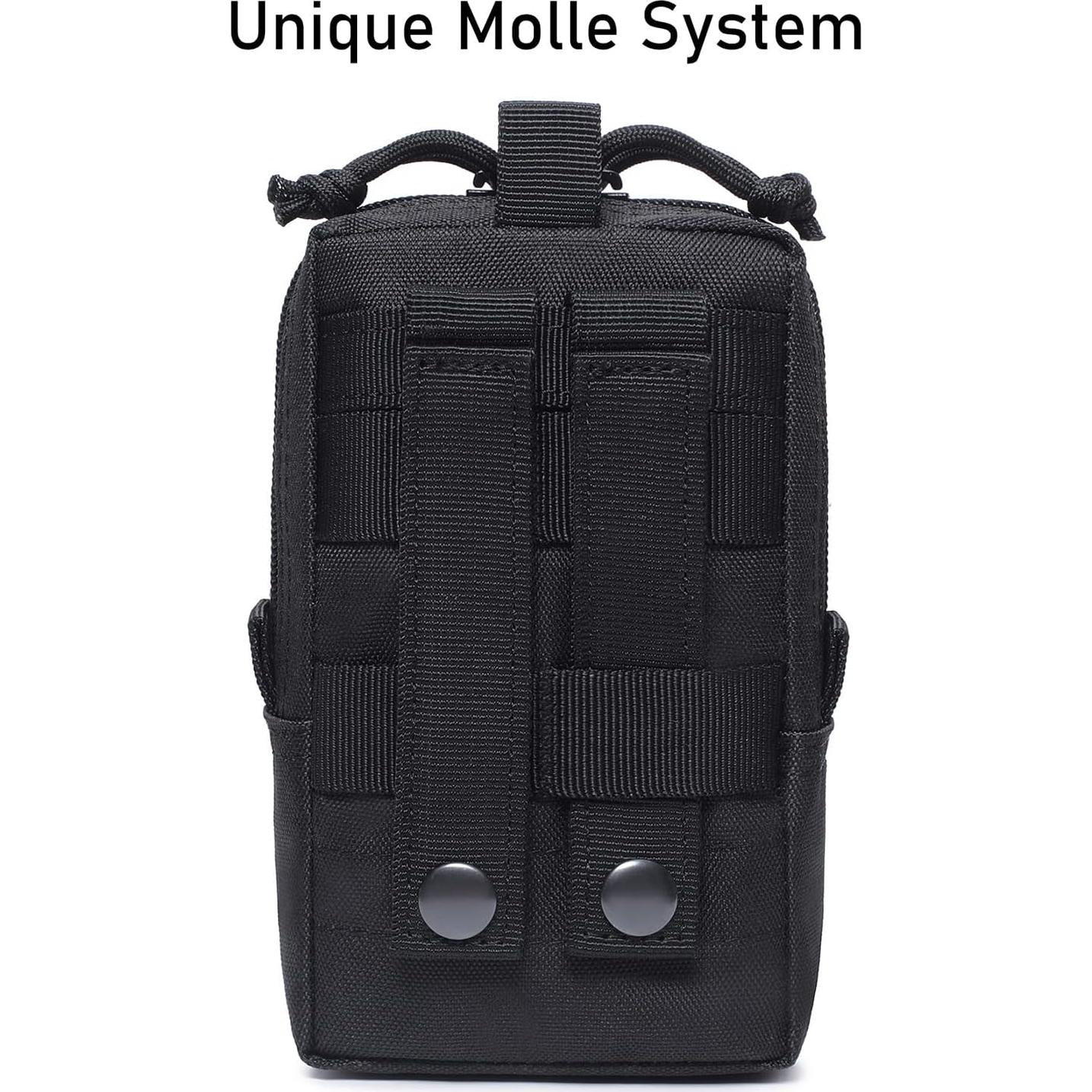 Bolsa EDC Molle Atwilltap para Teléfono - Negro, 4 Compartimentos