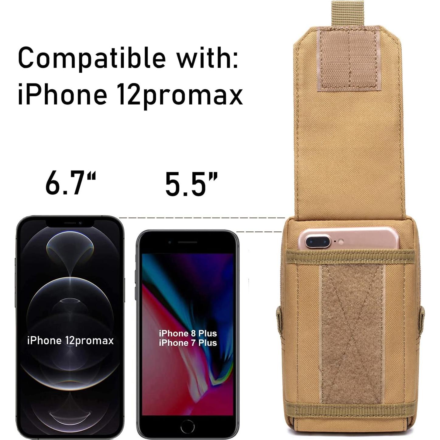 Bolsa EDC Molle Atwilltap para Teléfono - Negro, 4 Compartimentos