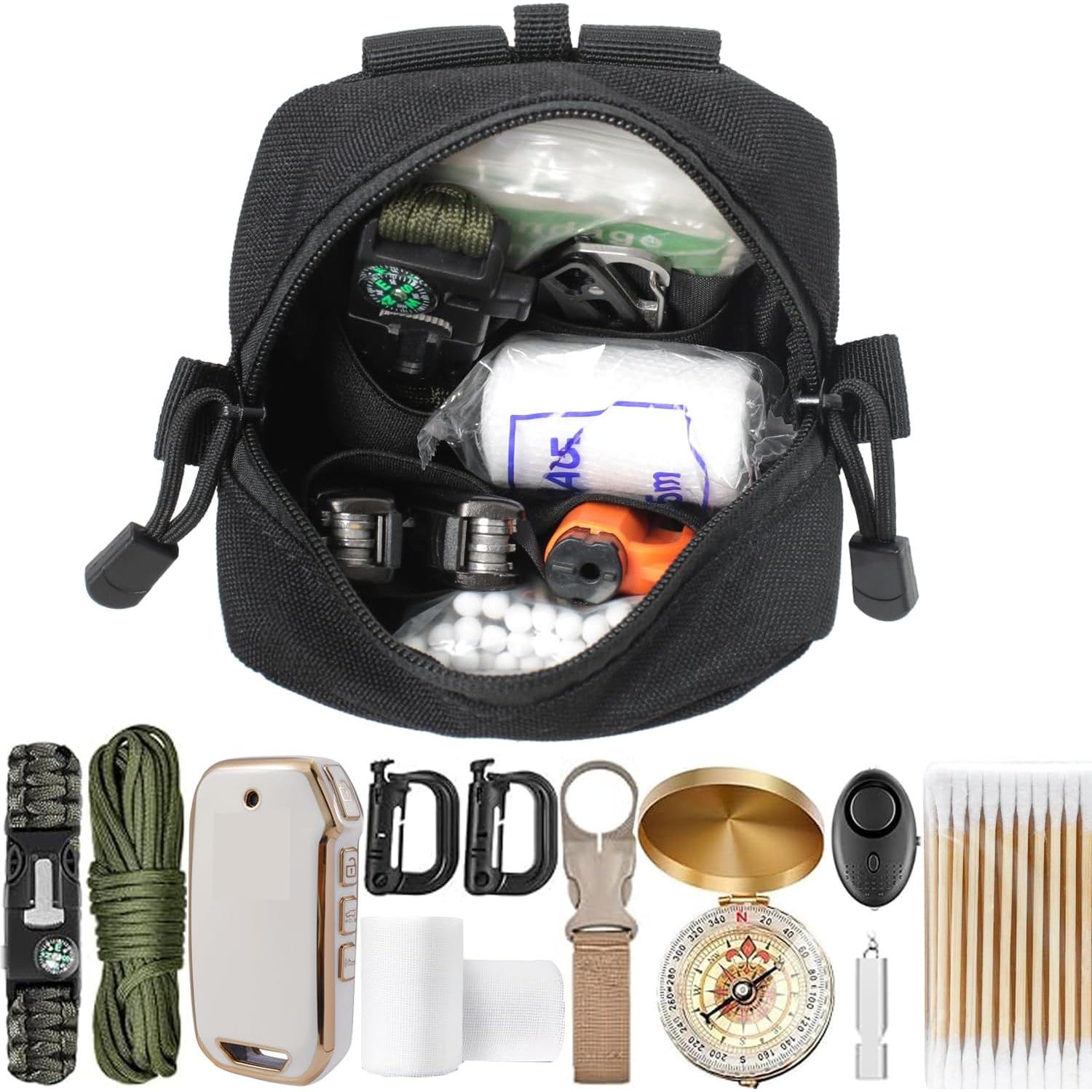 Paquete de 2 Mini Bolsas Tácticas Molle Katadem - Nylon Negro