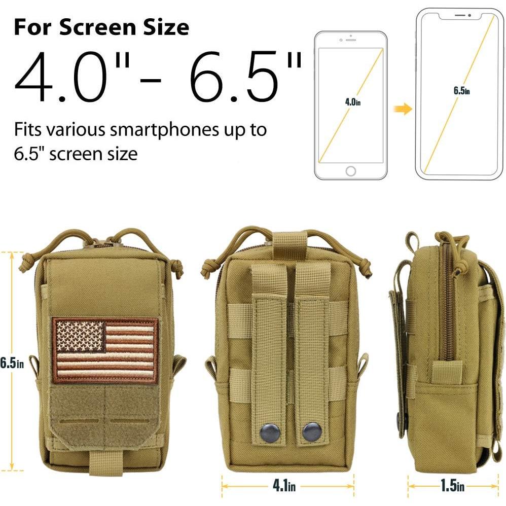 Bolsa Táctica EDC WYNEX Caqui, Organizador MOLLE para Teléfono